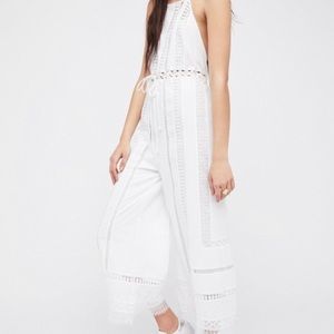 Free People White Halter Jumpsuit